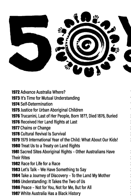 50-Year Commemoration (black/white) - NAIDOC 2025 Men's Oversized T-Shirt