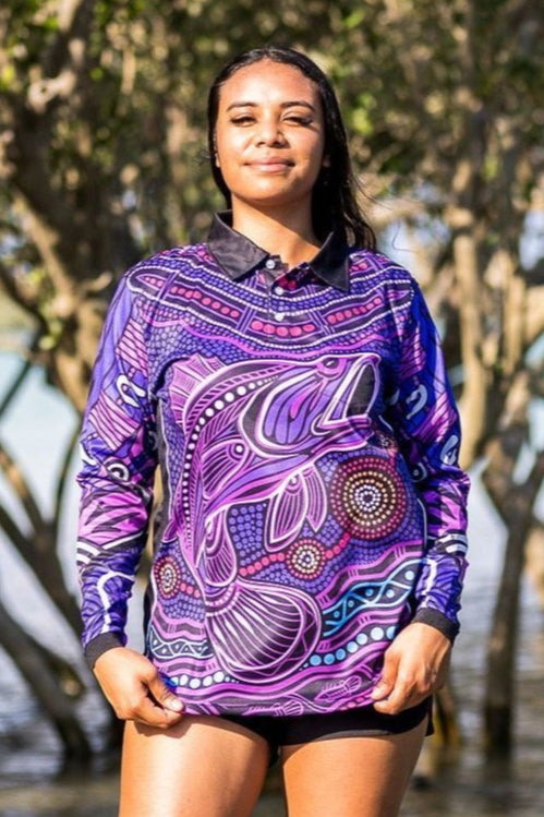 Jumping Barramundi - Unisex Long-Sleeved Fishing Polo