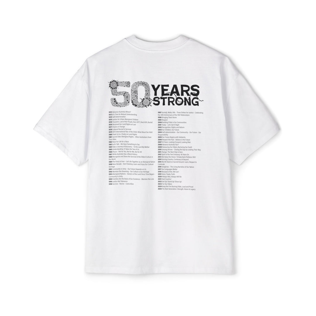 50-Year Commemoration (black/white) - NAIDOC 2025 Men's Oversized T-Shirt