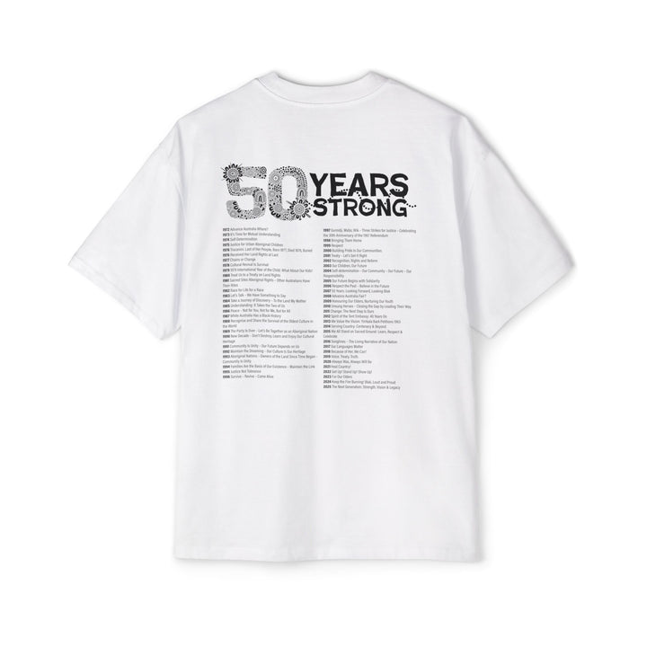50-Year Commemoration (black/white) - NAIDOC 2025 Men's Oversized T-Shirt