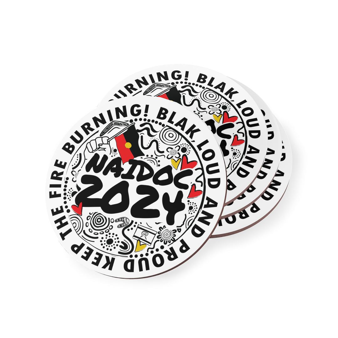 Blak, Loud and Proud NAIDOC 2024 - Coasters (White)