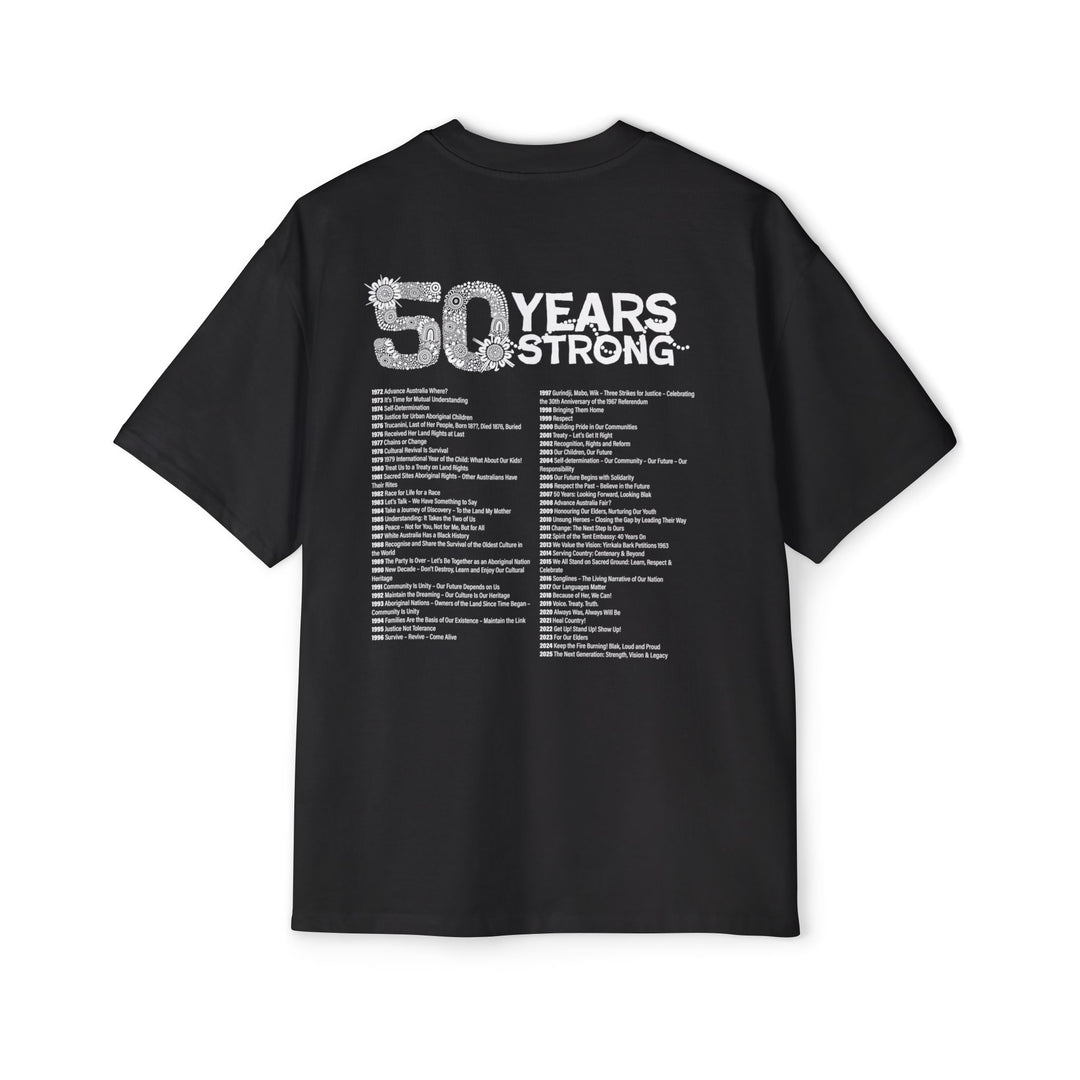50-Year Commemoration (black/white) - NAIDOC 2025 Men's Oversized T-Shirt