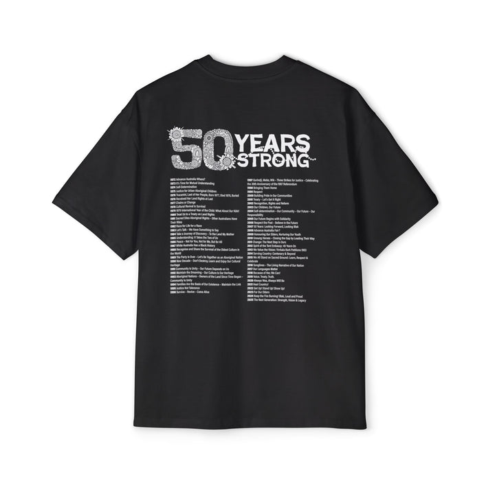 50-Year Commemoration (black/white) - NAIDOC 2025 Men's Oversized T-Shirt