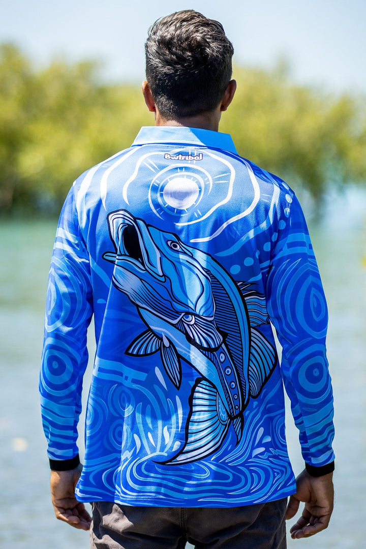 Full Moon Barramundi - Unisex Long-Sleeved Fishing Polo