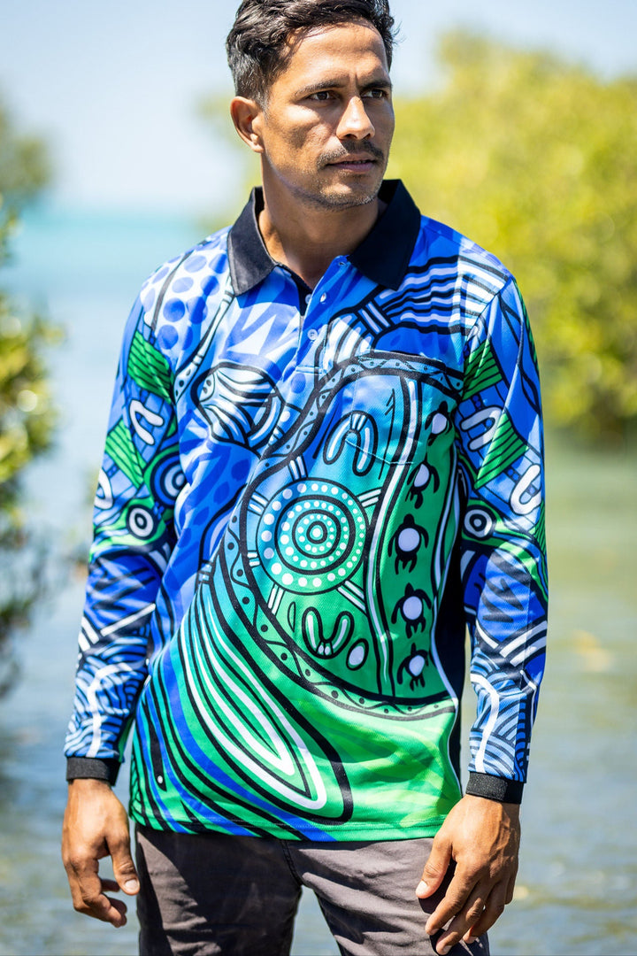 Ocean Journey - Unisex Long-Sleeved Fishing Polo
