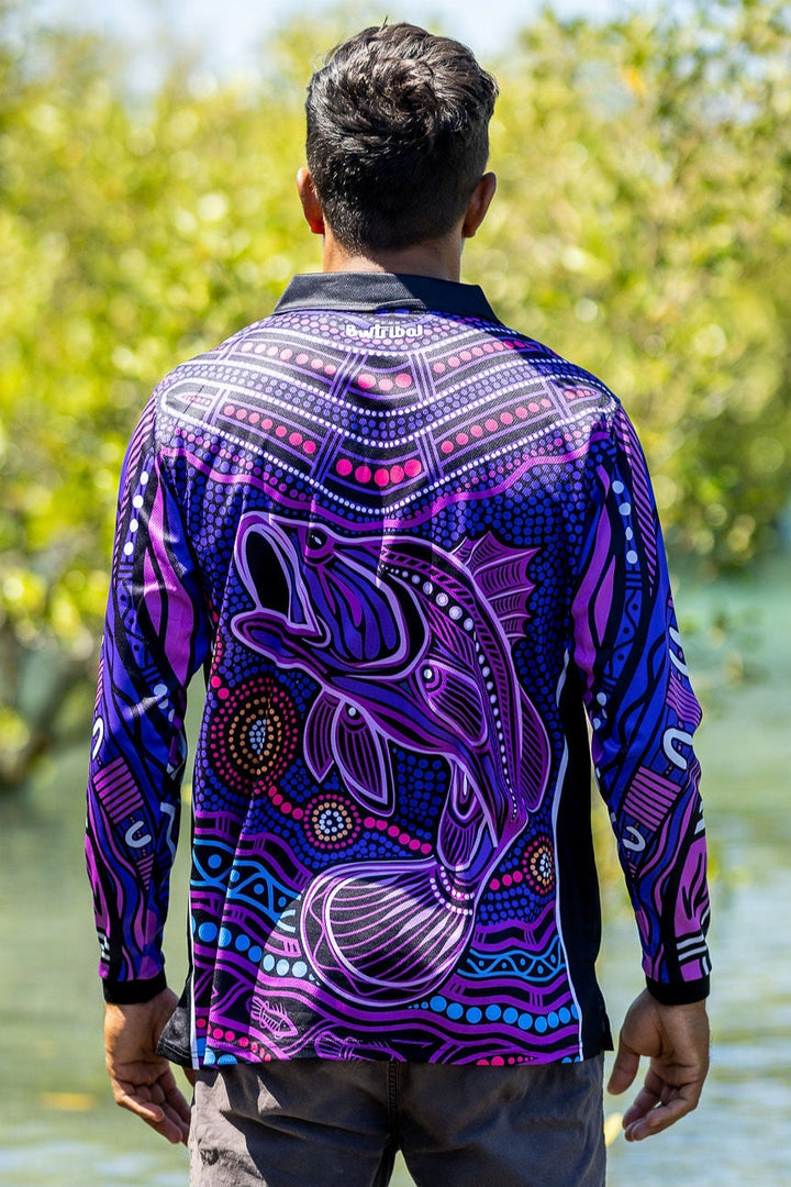 Jumping Barramundi - Unisex Long-Sleeved Fishing Polo