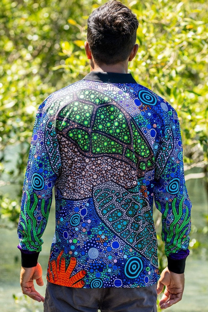 Gadu Bilima (Sea Turtle) - Unisex Long-Sleeved Fishing Polo