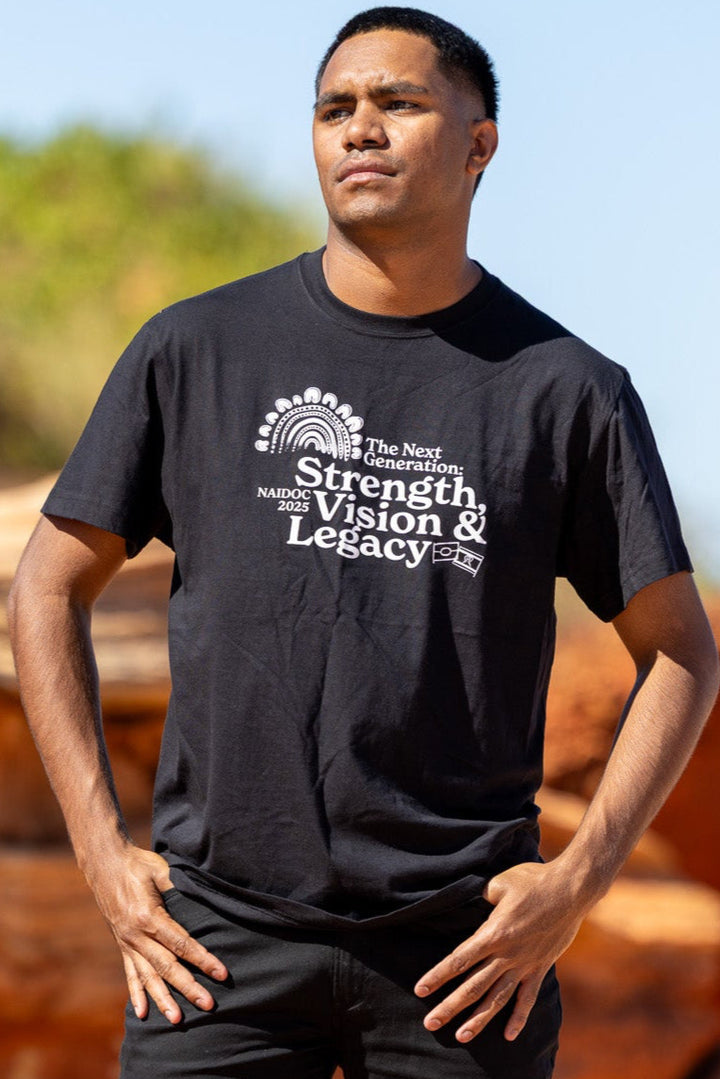 Strength, Vision & Legacy (Mono) - NAIDOC 2025 Unisex T-Shirt