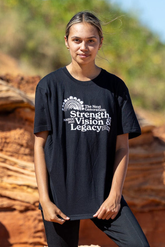 Strength, Vision & Legacy (Mono) - NAIDOC 2025 Unisex T-Shirt