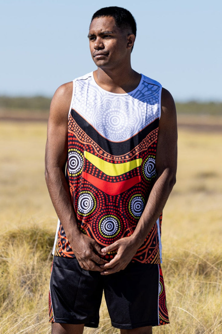 Family Place Singlet Shorts Set with Aboriginal Art – BW Tribal