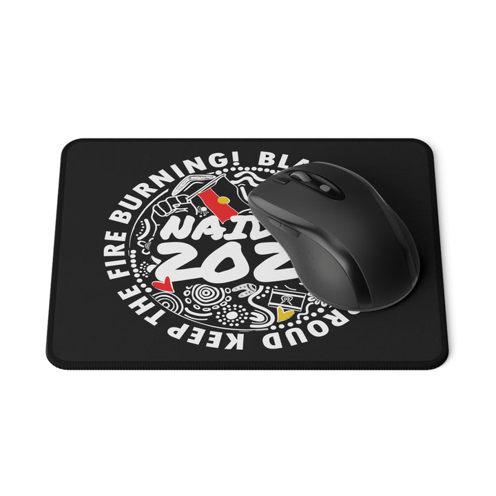 Blak, Loud and Proud NAIDOC 2024 - Non-Slip Mouse Pad (Black)