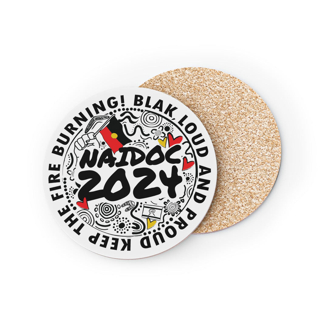 Blak, Loud and Proud NAIDOC 2024 - Coasters (White)