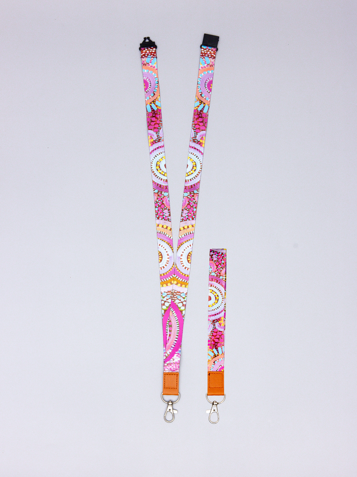 Let's Collect Seashells - PU Leather Lanyard + Matching Mini PU Lanyard Set
