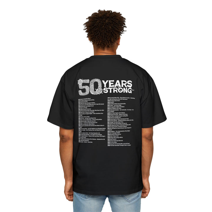 50-Year Commemoration (black/white) - NAIDOC 2025 Men's Oversized T-Shirt