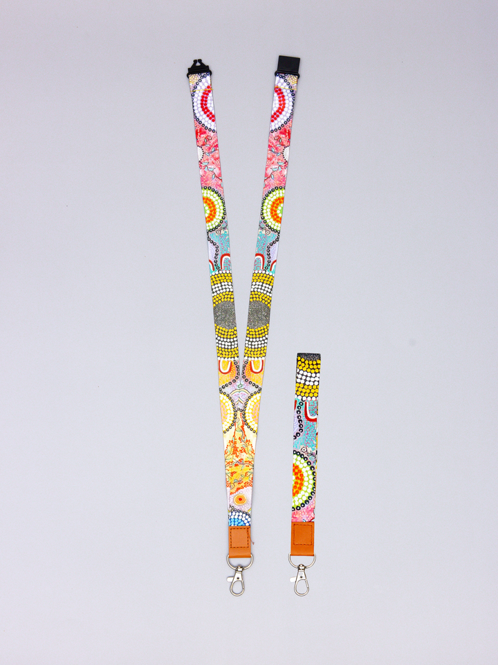 Bushwalks - PU Leather Lanyard + Matching Mini PU Lanyard Set