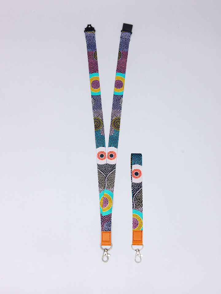 Family Journey - PU Leather Lanyard + Matching Mini PU Lanyard Set