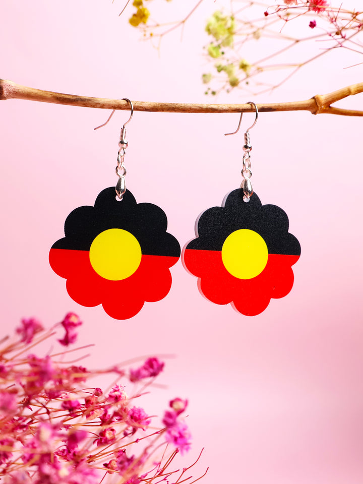 Aboriginal Flag - Statement Earrings