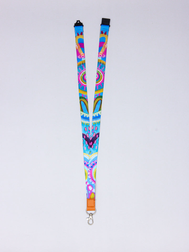 Coral Dreaming - PU Leather Lanyard + Matching Mini PU Lanyard Set