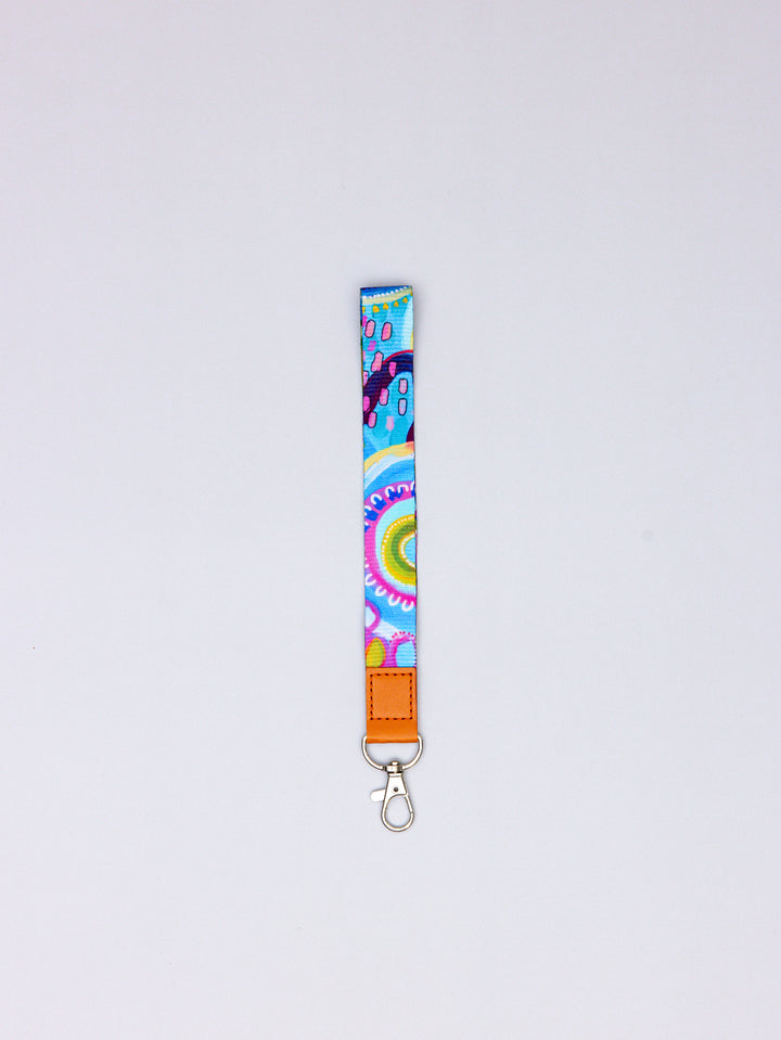 Coral Dreaming - PU Leather Lanyard + Matching Mini PU Lanyard Set