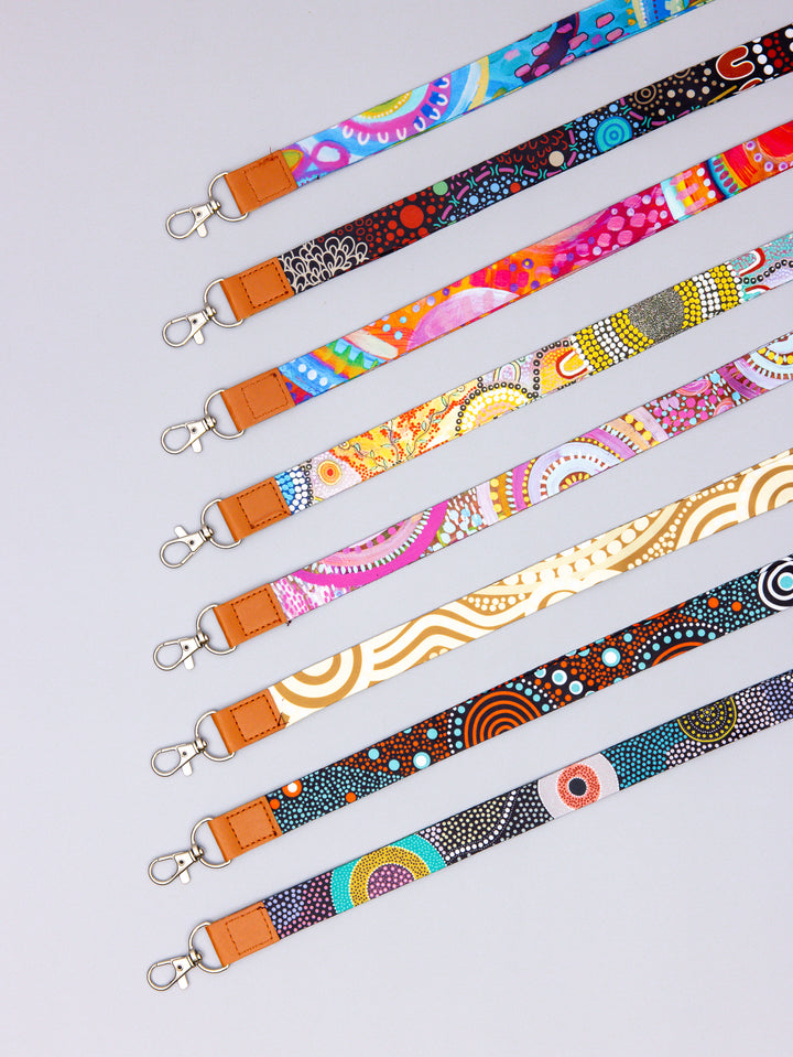 Coral Dreaming - PU Leather Lanyard + Matching Mini PU Lanyard Set