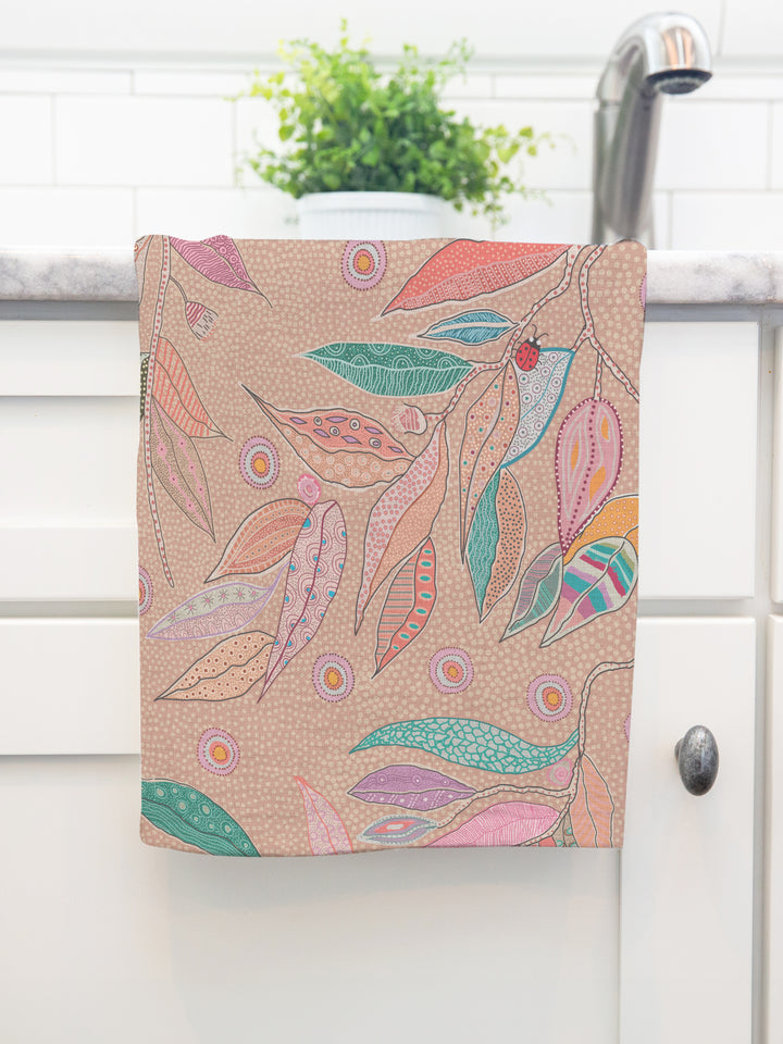 Bush Leaves - Cotton Crepe Tea Towel