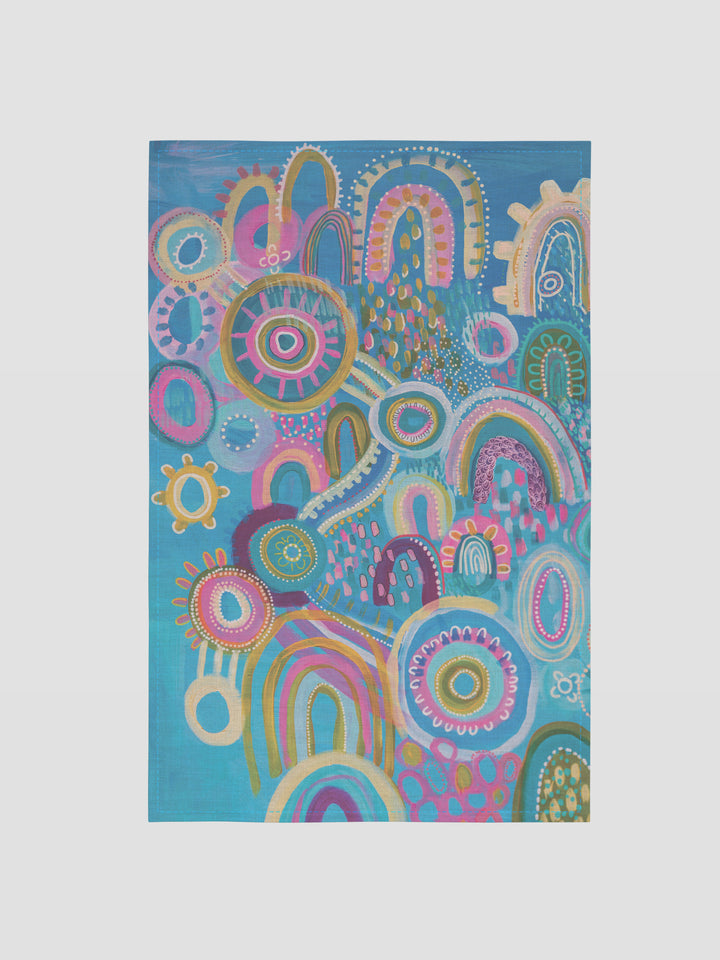 Coral Dreaming - Cotton Crepe Tea Towel