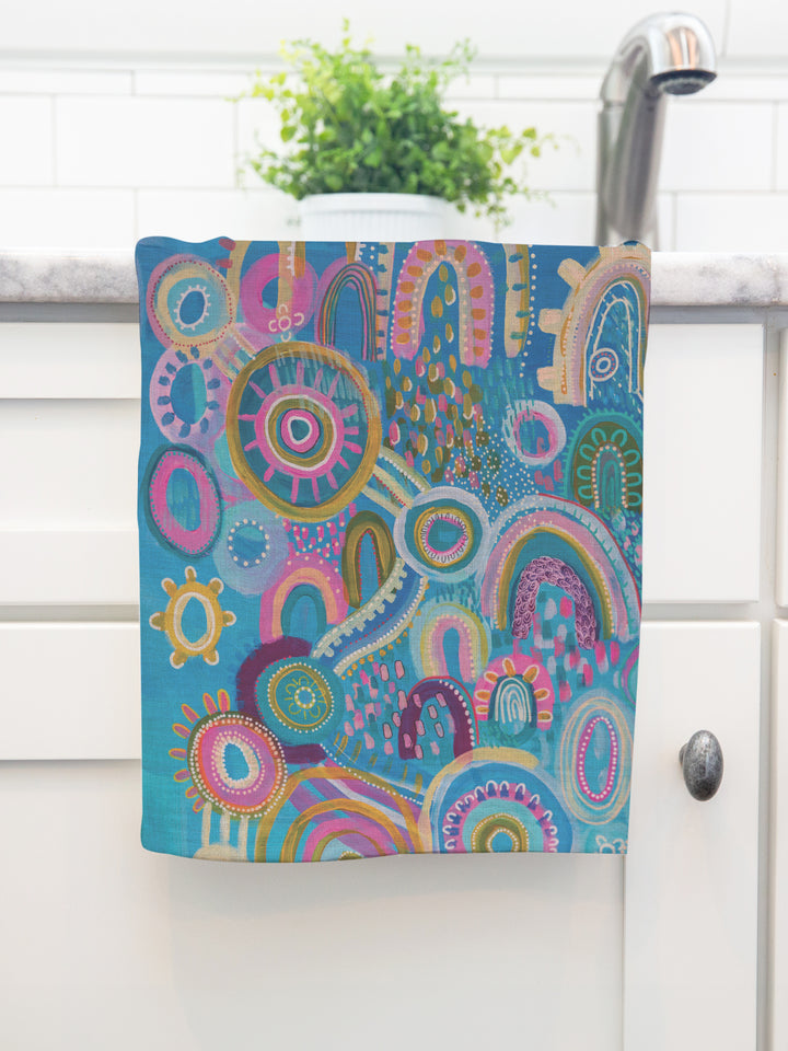 Coral Dreaming - Cotton Crepe Tea Towel