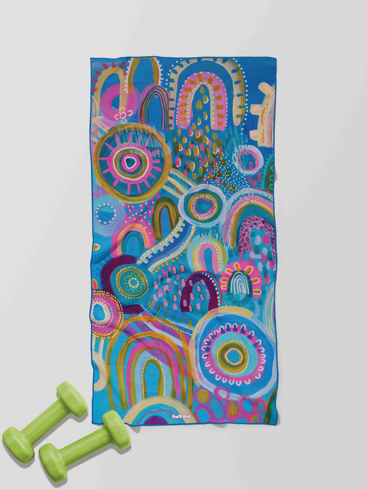 Coral Dreaming - Waffle Fabric Gym Towel