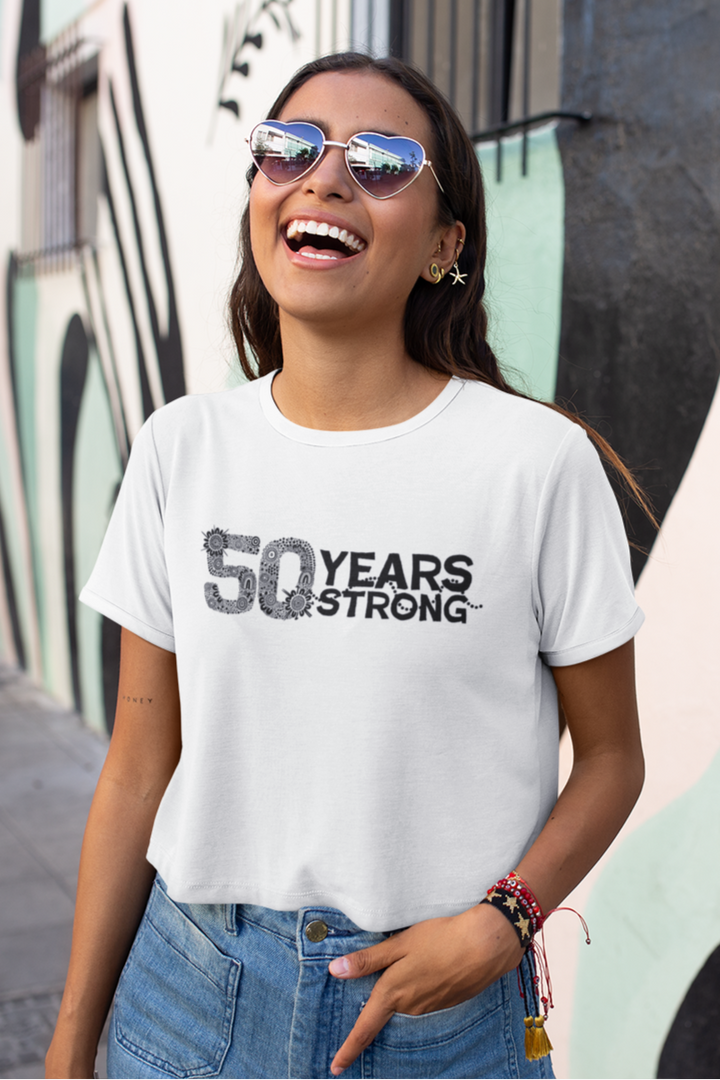 50-Year Commemoration (Mono) - NAIDOC 2025 Women's Cropped T-Shirt