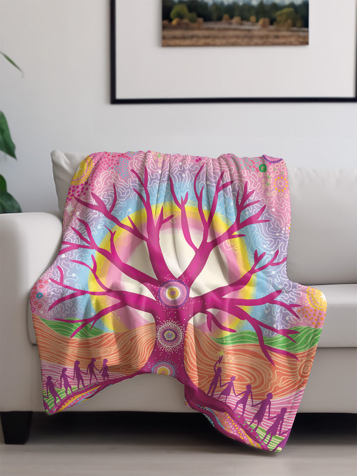 Deep Roots, Bright Future  - NAIDOC 2025 Throw Rug / Throw Blanket