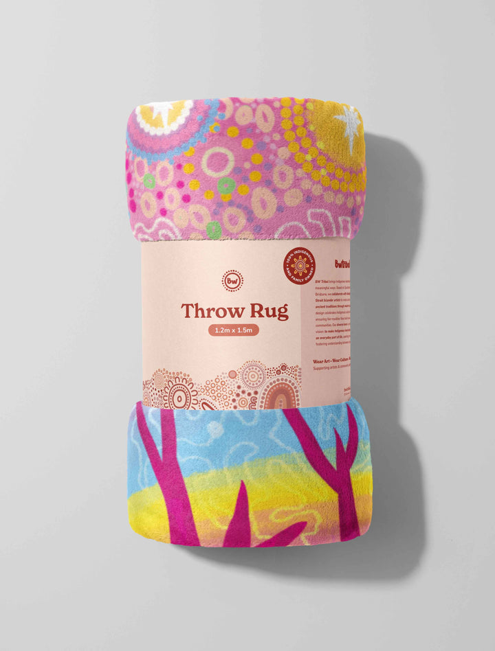 Deep Roots, Bright Future  - NAIDOC 2025 Throw Rug / Throw Blanket