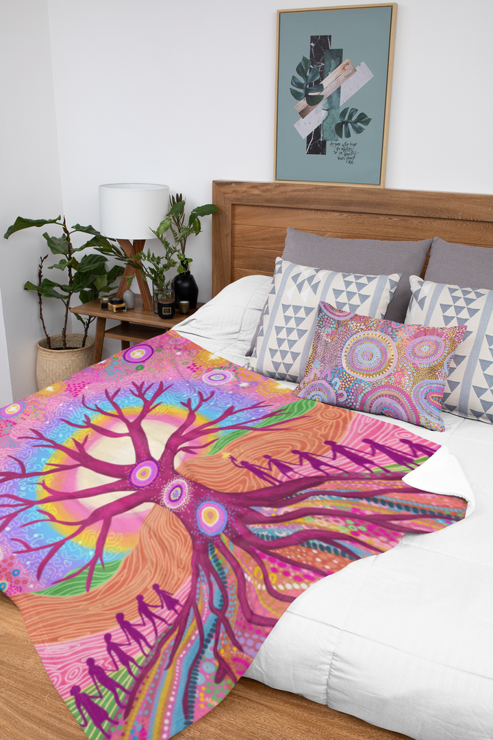 Deep Roots, Bright Future  - NAIDOC 2025 Throw Rug / Throw Blanket