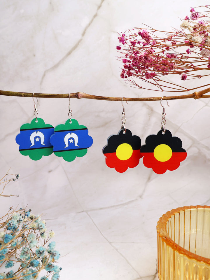 Torres Strait Islander Flag - Statement Earrings