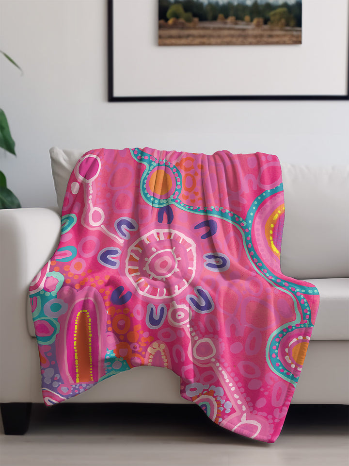 Generations - People, Place, Community  - NAIDOC 2025 Throw Rug / Throw Blanket