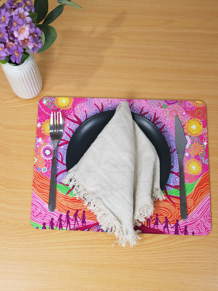 Deep Roots, Bright Future - NAIDOC 2025 Cork Placemats (6 Pack)