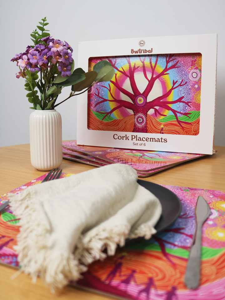 Deep Roots, Bright Future - NAIDOC 2025 Cork Placemats (6 Pack)
