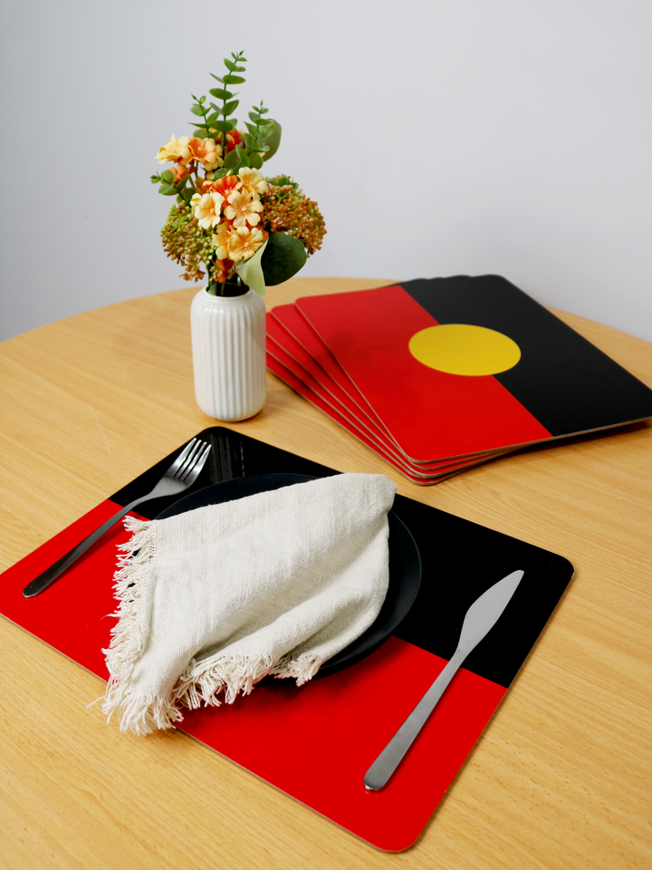 Aboriginal Flag - Cork Placemats (6 Pack)