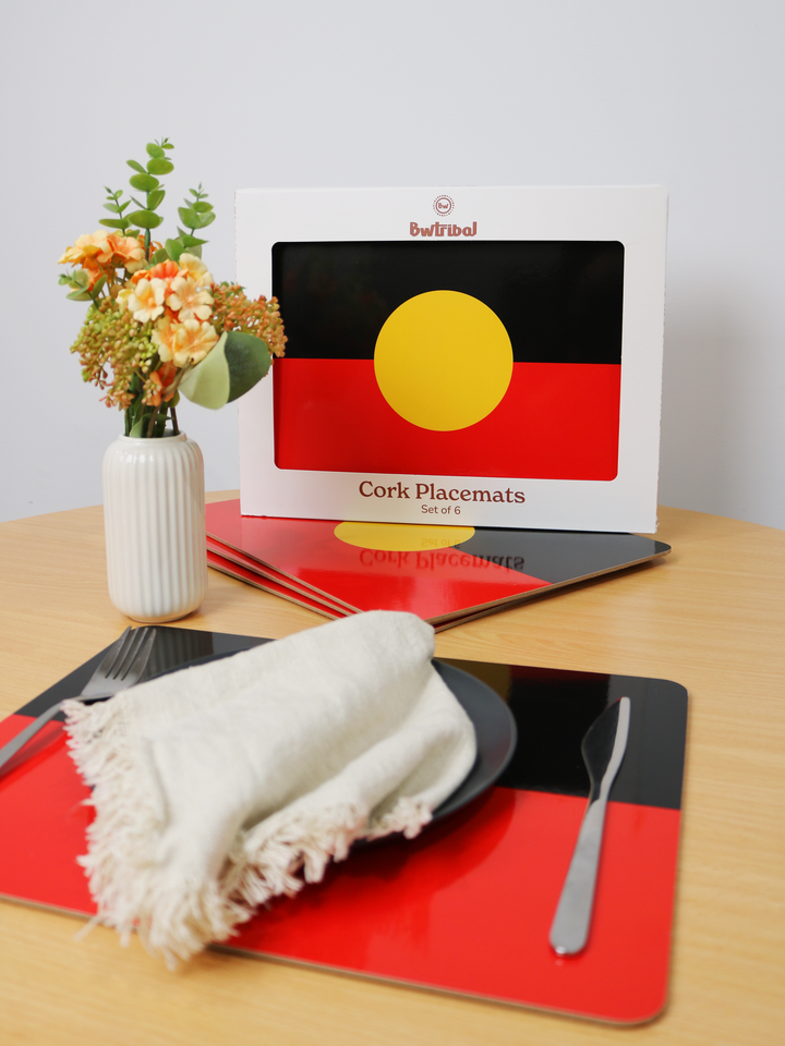 Aboriginal Flag - Cork Placemats (6 Pack)