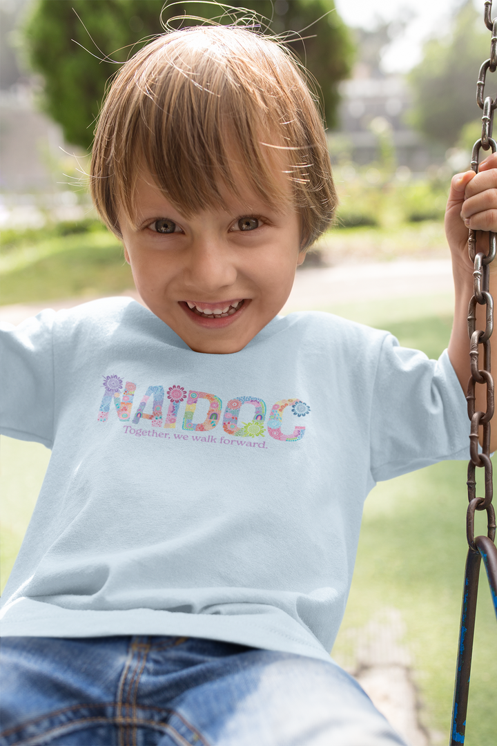 Together, We Walk Forward - NAIDOC 2025 Kids' Cotton T-Shirt