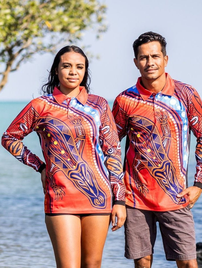 Saltwater Crocodile - Unisex Long-Sleeved Fishing Polo