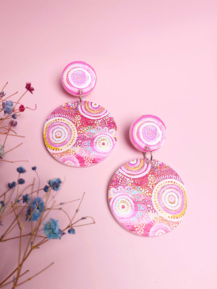 Let's Collect Seashells - Round Drop Earrings