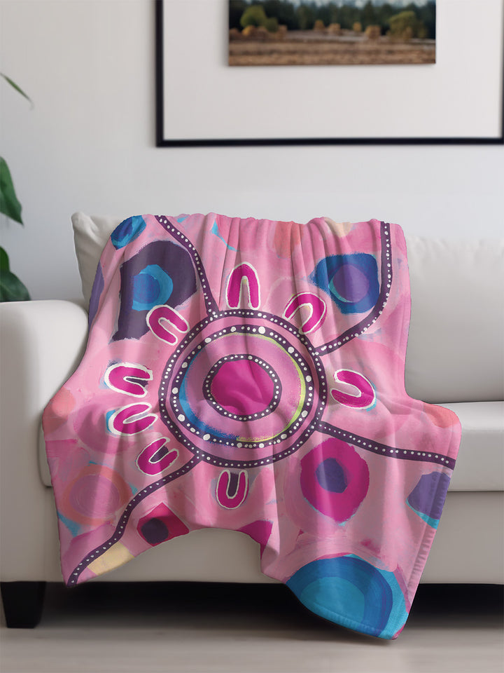 Meeting Place - Sharing Knowledge  - NAIDOC 2025 Throw Rug / Throw Blanket