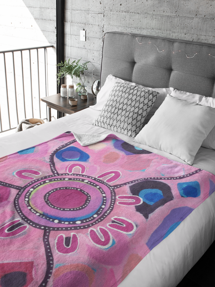 Meeting Place - Sharing Knowledge  - NAIDOC 2025 Throw Rug / Throw Blanket