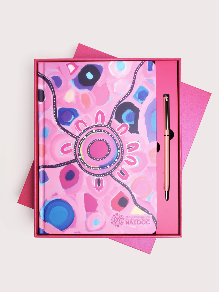 Meeting Place - Sharing Knowledge - NAIDOC 2025 A5 Notebook & Pen