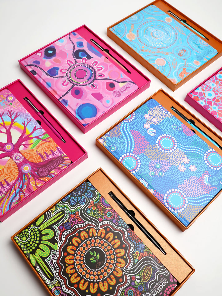 Deep Roots, Bright Future - NAIDOC 2025 A5 Notebook & Pen