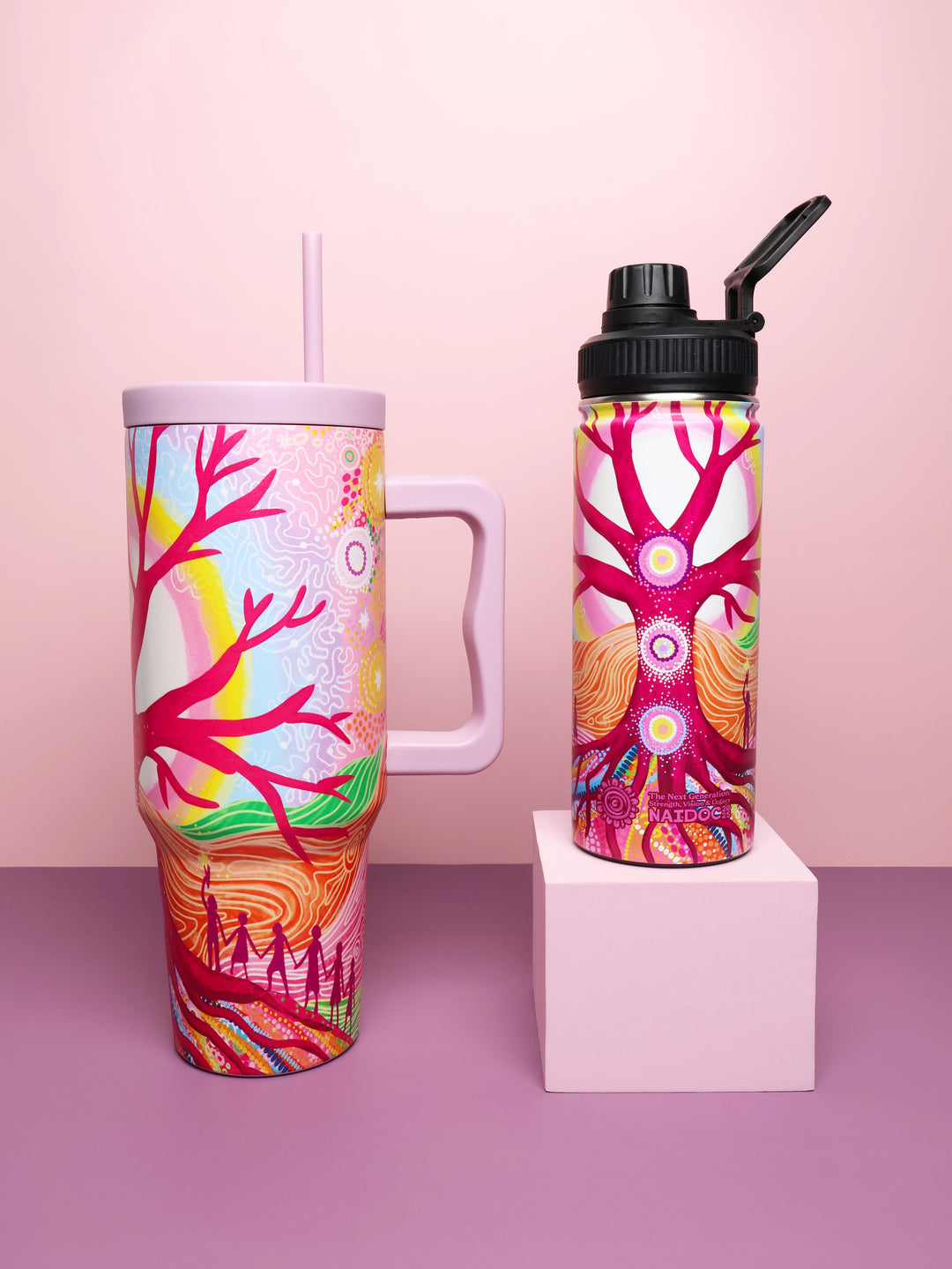 Deep Roots, Bright Future - NAIDOC 2025 Stainless Steel Tumbler + Straw