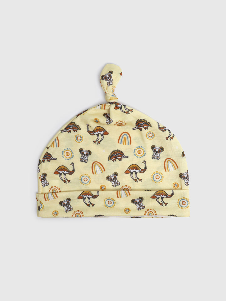 Native Friends (Yellow) - Baby Onesie + Baby Beanie