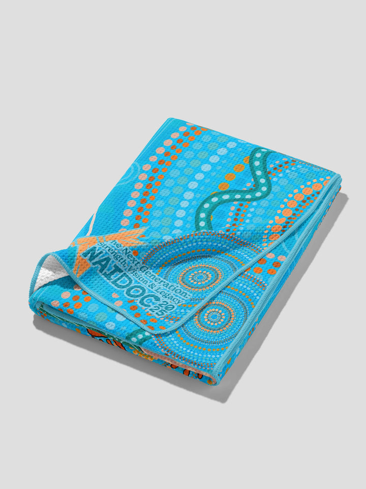 Never Stop the Dreaming - NAIDOC 2025 Waffle Fabric Gym Towel