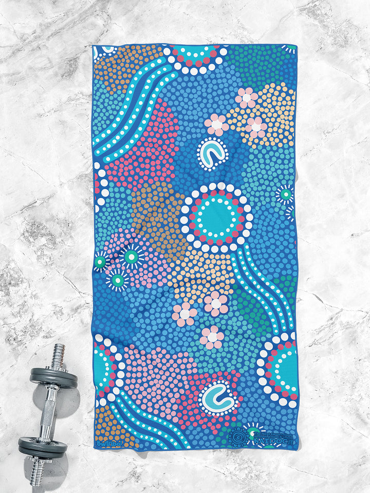 Old Ways Guiding New Paths - NAIDOC 2025 Waffle Fabric Gym Towel