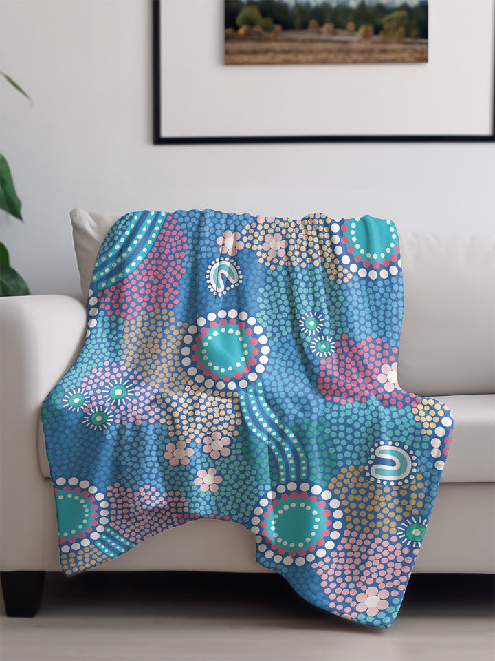 Old Ways Guiding New Paths  - NAIDOC 2025 Throw Rug / Throw Blanket